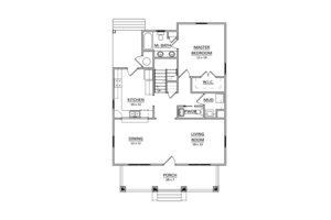 Floor Plan - Main Floor for Craftsman House Plan #936-11 - 3 bed, 2.5 bath