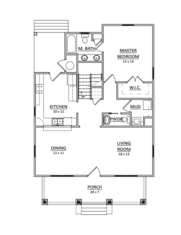 Architectural House Design - Craftsman Floor Plan - Main Floor Plan #936-11