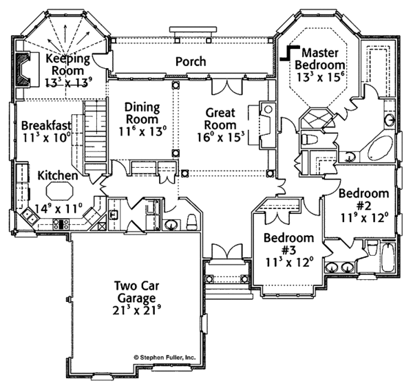 Home Plan - Country Floor Plan - Main Floor Plan #429-70