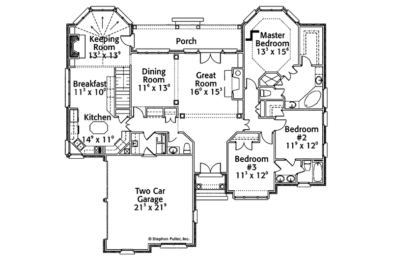 Home Plan - Floor Plan - Main Floor for Country House Plan #429-70 - 3 bed, 2.5 bath