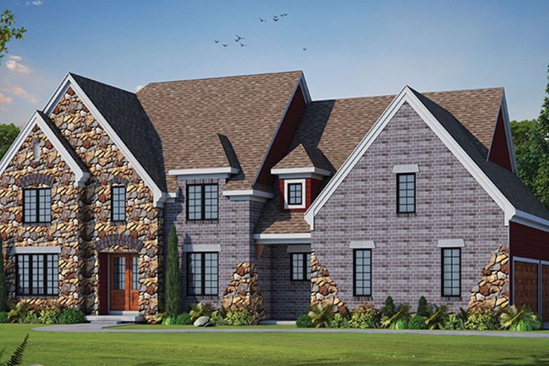 Architectural House Design - Exterior - Front Elevation 3 for European House Plan #20-2247 - 4 bed, 3.5 bath