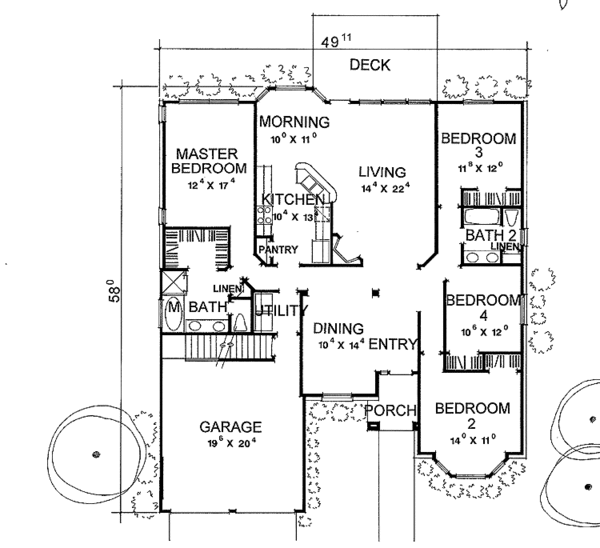 House Blueprint - Country Floor Plan - Main Floor Plan #472-106