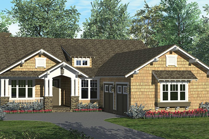 Architectural House Design - Exterior - Front Elevation 4 for Craftsman House Plan #453-623 - 3 bed, 3 bath