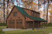 Country Style House Plan - 1 Beds 1.5 Baths 1143 Sq/Ft Plan #932-1187 