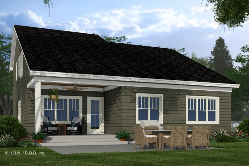 Architectural House Design - Exterior - Rear Elevation 1 for Bungalow House Plan #51-1350 - 3 bed, 3.5 bath