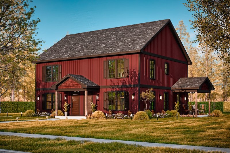 House Blueprint - Exterior - Front Elevation 6 for Ranch House Plan #54-624 - 6 bed, 6 bath