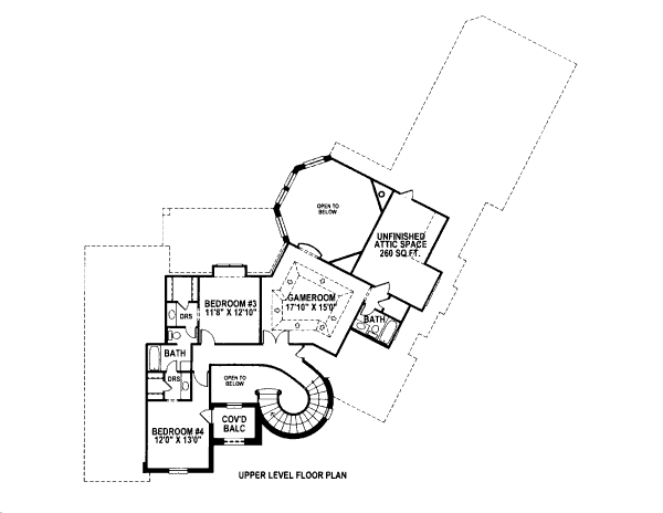 European Floor Plan - Upper Floor Plan #141-333
