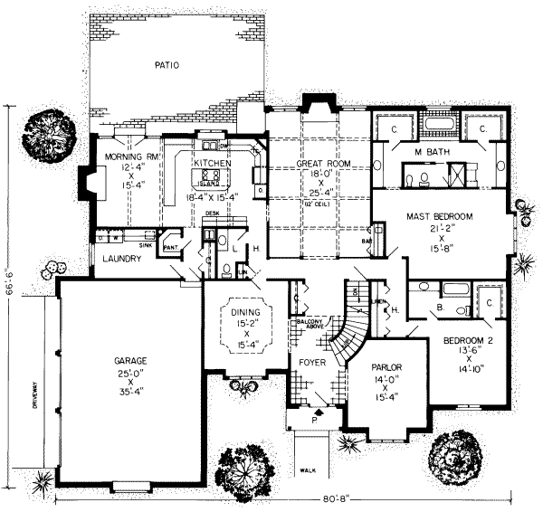 European Floor Plan - Main Floor Plan #312-216