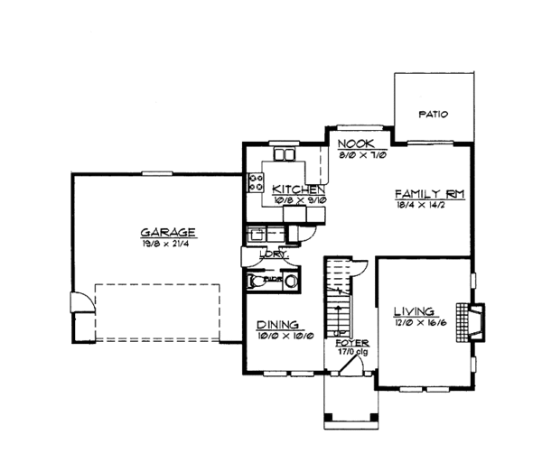 Home Plan - Traditional Floor Plan - Main Floor Plan #997-23