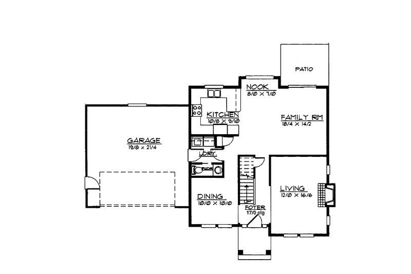House Plan Design - Floor Plan - Main Floor for Traditional House Plan #997-23 - 3 bed, 2.5 bath