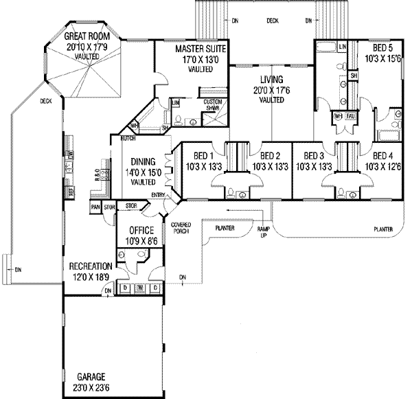 Architectural House Design - Modern Floor Plan - Main Floor Plan #60-600