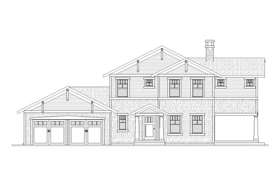 Exterior - Front Elevation 3 for Craftsman House Plan #901-96 - 3 bed, 3.5 bath