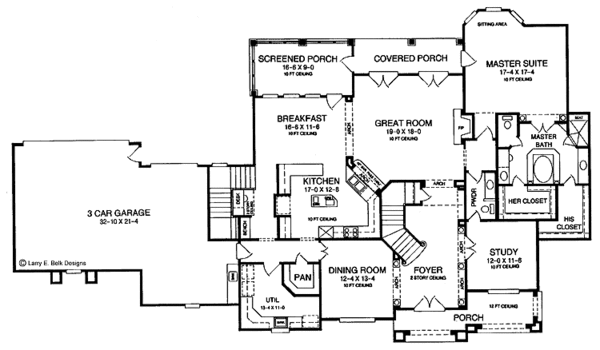 House Plan Design - Craftsman Floor Plan - Main Floor Plan #952-77