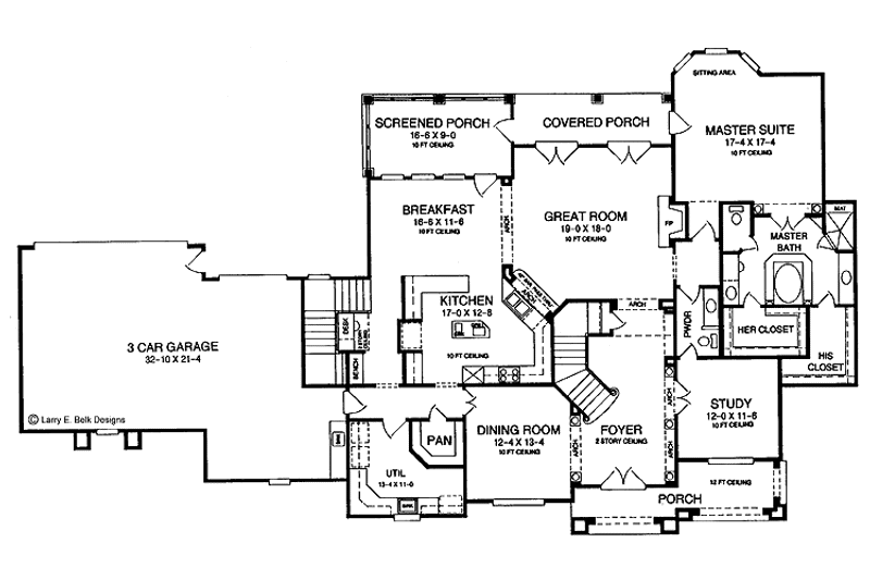 Home Plan - Floor Plan - Main Floor for Craftsman House Plan #952-77 - 5 bed, 3.5 bath