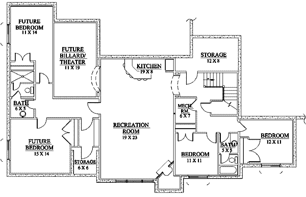 Home Plan - Adobe / Southwestern Floor Plan - Lower Floor Plan #5-151