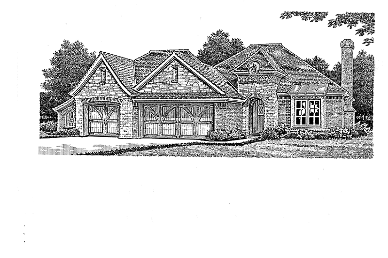 Home Plan - Exterior - Front Elevation 3 for European House Plan #310-1237 - 3 bed, 2 bath
