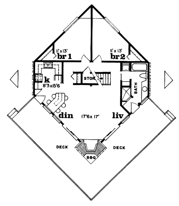 Architectural House Design - Floor Plan - Main Floor Plan #47-922
