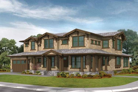 Exterior - Front Elevation 3 for Craftsman House Plan #132-331 - 3 bed, 2.5 bath