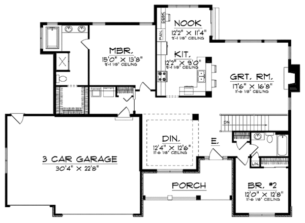 Dream House Plan - European Floor Plan - Main Floor Plan #70-1375