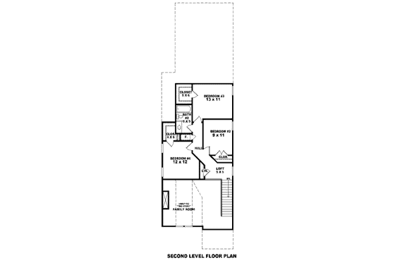 Floor Plan - Upper Floor for Traditional House Plan #81-13613 - 4 bed, 2.5 bath