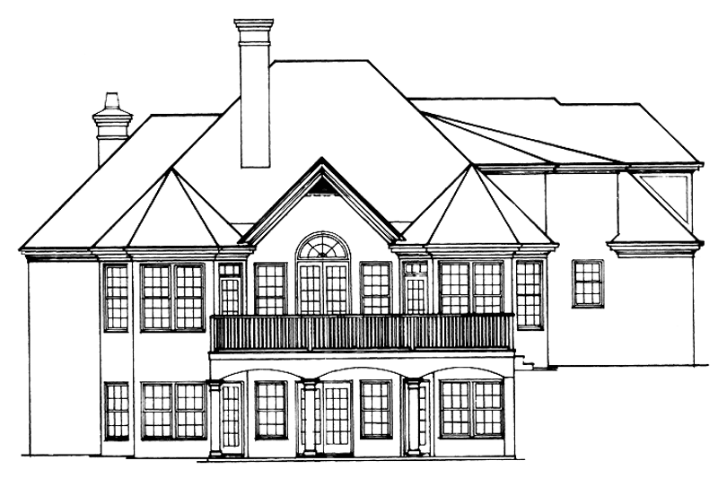 Home Plan - Exterior - Rear Elevation for Country House Plan #429-63 - 4 bed, 2.5 bath