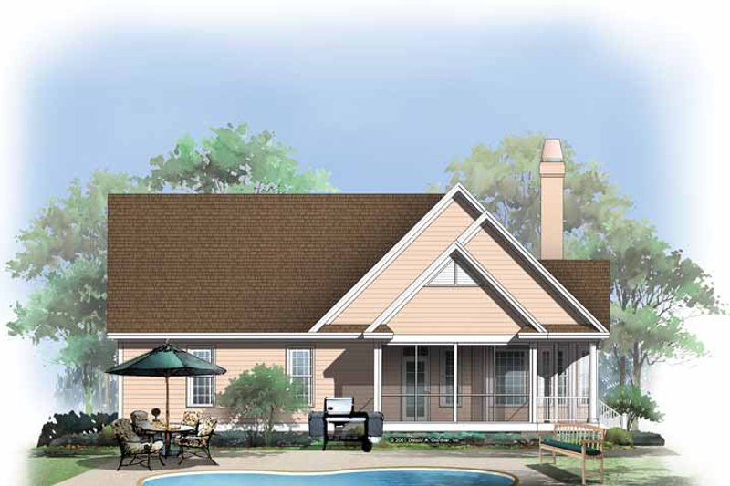 Home Plan - Country Exterior - Rear Elevation Plan #929-644