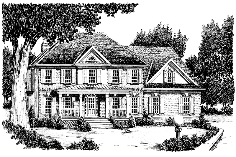 Architectural House Design - Exterior - Front Elevation 3 for Classical House Plan #927-73 - 4 bed, 3.5 bath