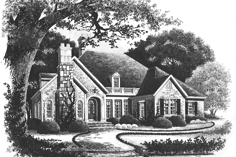 House Blueprint - Traditional Exterior - Front Elevation Plan #429-66