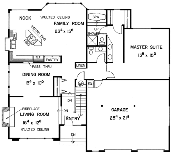 Dream House Plan - Country Floor Plan - Main Floor Plan #60-693