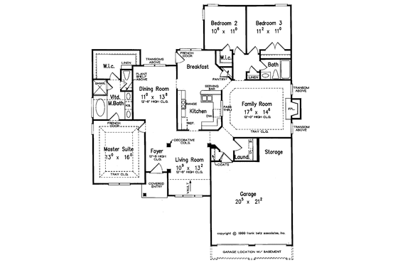 Floor Plan - Main Floor for Country House Plan #927-555 - 3 bed, 2 bath