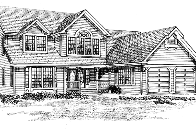 Dream House Plan - Country Exterior - Front Elevation Plan #47-1001