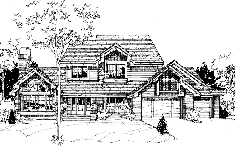 Home Plan - Exterior - Front Elevation 3 for Traditional House Plan #320-673 - 3 bed, 3 bath