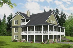 Exterior - Rear Elevation for Country House Plan #932-348 - 3 bed, 3 bath
