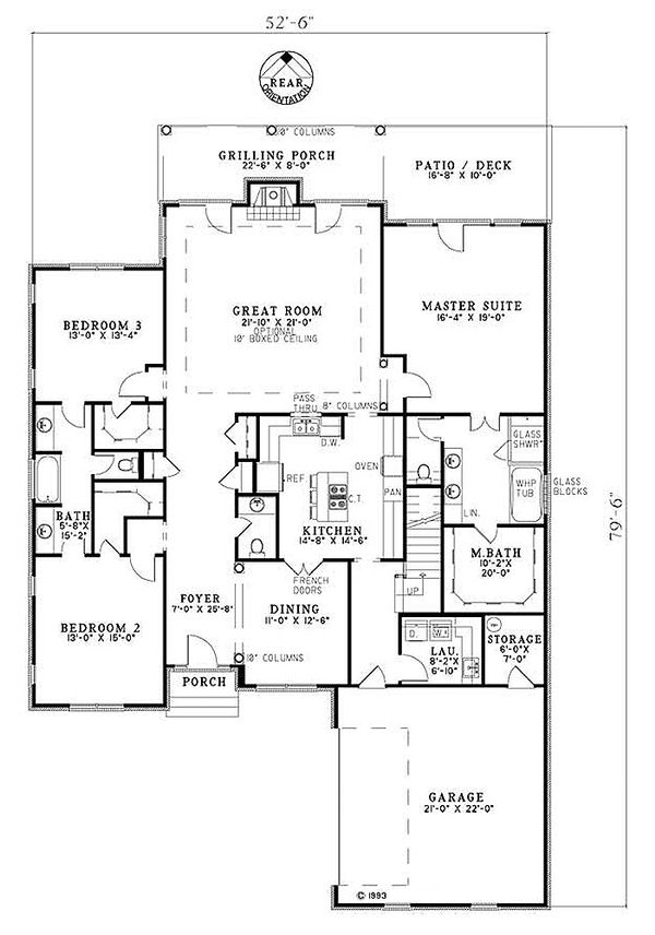 Architectural House Design - Traditional Floor Plan - Main Floor Plan #17-2210
