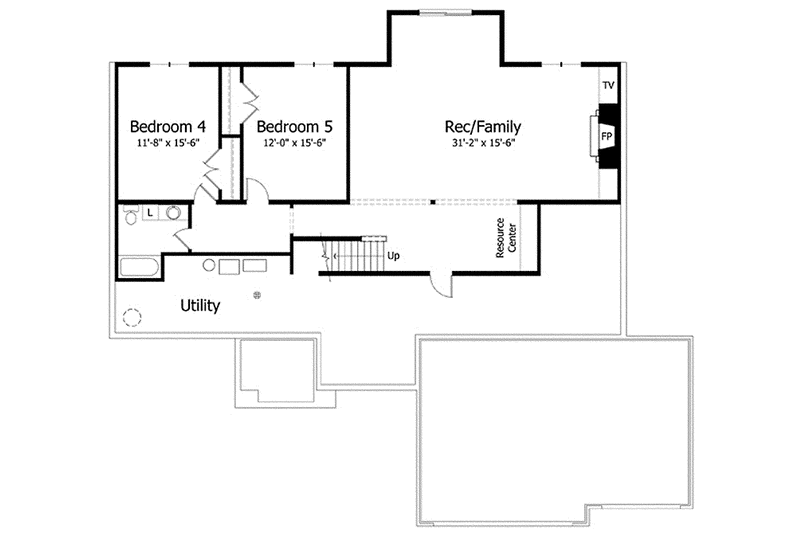 Home Plan - Floor Plan - Lower Floor for Country House Plan #51-999 - 5 bed, 3 bath