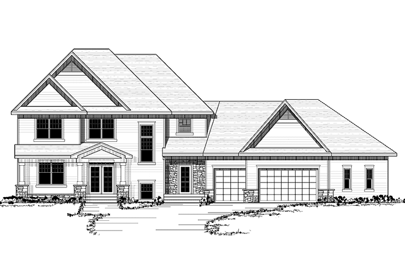 Home Plan - Exterior - Front Elevation 3 for European House Plan #51-630 - 3 bed, 2.5 bath