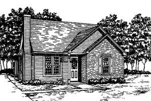 Ranch Exterior - Front Elevation Plan #30-258