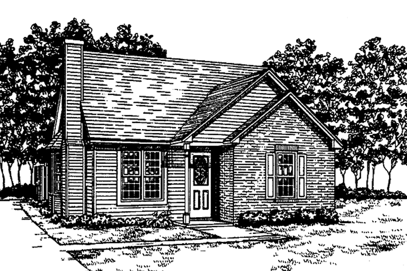 Architectural House Design - Ranch Exterior - Front Elevation Plan #30-258