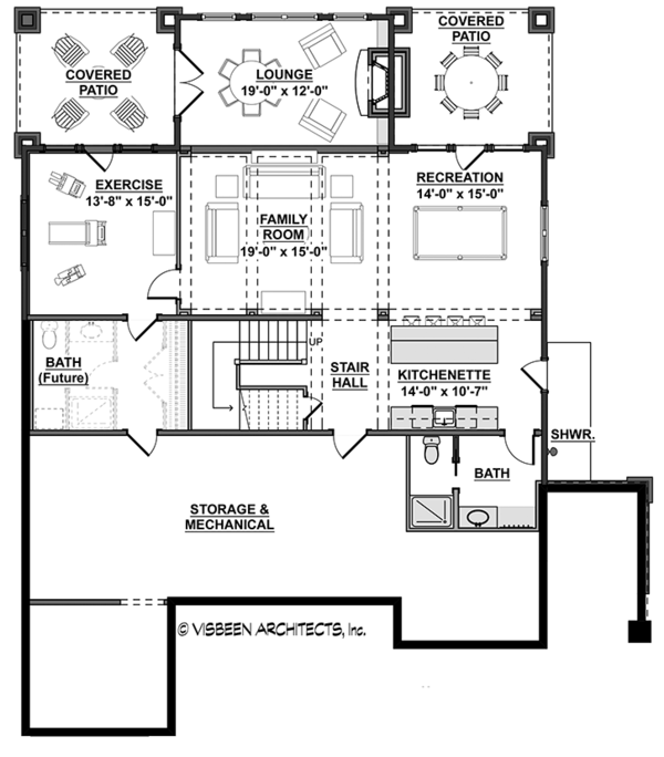House Design - Colonial Floor Plan - Lower Floor Plan #928-298