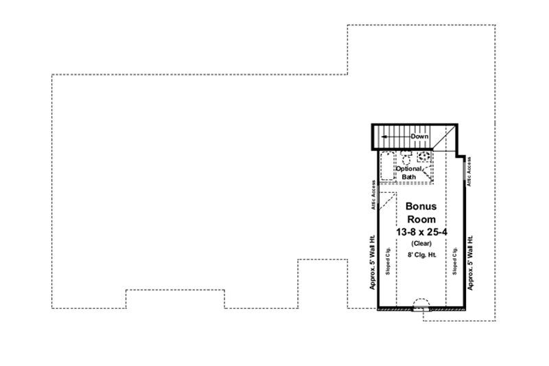 House Blueprint - Floor Plan - Upper Floor for European House Plan #21-478 - 3 bed, 2.5 bath