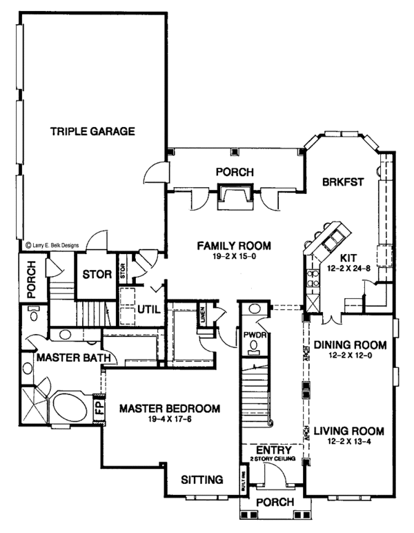 House Plan Design - Country Floor Plan - Main Floor Plan #952-91