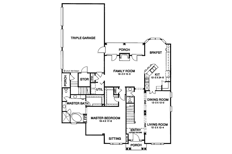 Dream House Plan - Floor Plan - Main Floor for Country House Plan #952-91 - 4 bed, 3.5 bath
