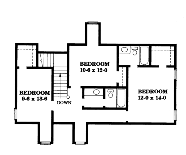 Architectural House Design - Victorian Floor Plan - Upper Floor Plan #1047-19