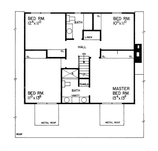 House Blueprint - Country Floor Plan - Upper Floor Plan #72-719