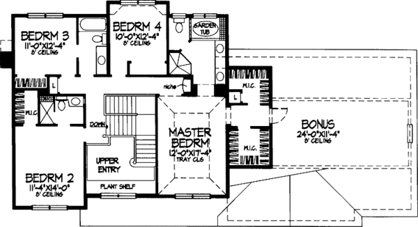 House Plan Design - Country Floor Plan - Upper Floor Plan #320-546