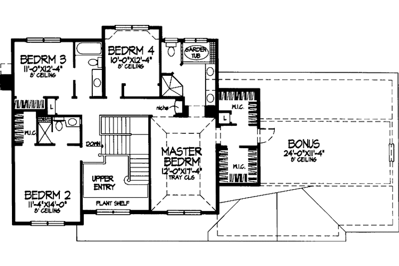 Home Plan - Floor Plan - Upper Floor for Country House Plan #320-546 - 4 bed, 3.5 bath