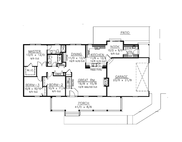 Architectural House Design - Country Floor Plan - Main Floor Plan #1037-45