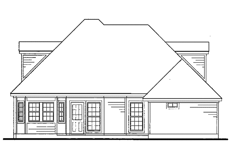 Architectural House Design - Exterior - Rear Elevation for Country House Plan #968-21 - 4 bed, 3.5 bath