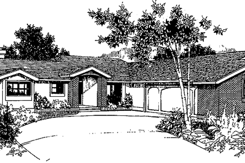 House Design - Adobe / Southwestern Exterior - Front Elevation Plan #60-932
