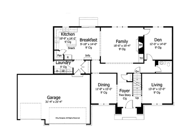 Home Plan - Traditional Floor Plan - Main Floor Plan #51-1027
